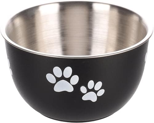 dog bowls - Kena black & silver with lid - size S - stainless steel - dog food bowl - 600 ml — view 3