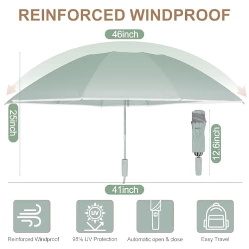 Zeproage Inverted Umbrella, Reinforced Canopy with Reverse Folding, Auto Open & Close, UV Protection, Windproof, Reflective Strip, 10 Rib Aluminum Frame, for Car & Travel Use — view 5
