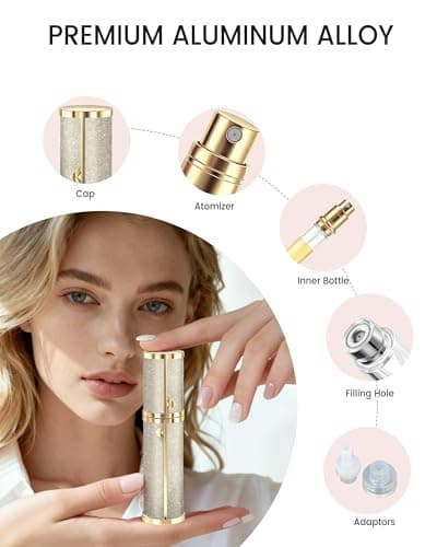 Perfume Atomisers Refillable Travel Spray Bottle 5ml Mini Atomiser Gold — view 6