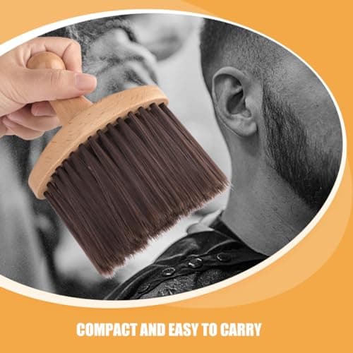 Uonlytech Soft Bristle Hair and Beard Brush for Men Wooden Handle, Portable Size, for Barber Shops and Travel, Nylon Bristles for Gentle Grooming and Hair Cleaning — view 3