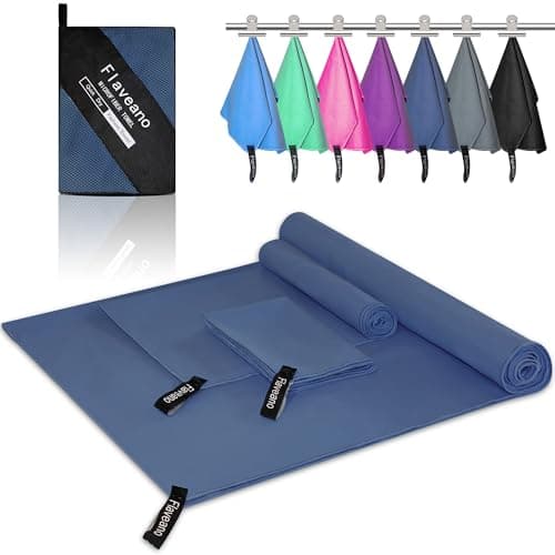 Flaveano Microfibre Towel, Travel Towel Set of 3 Quick Drying