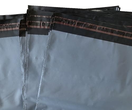 UKPS 10 Grey Colour Plastic Polythene Peel + Seal Mailing Postal Bags Large Size 12 x 16" / 305x405mm Self Seal Packing Packaging Postage Mail Sacks Mailers — view 4