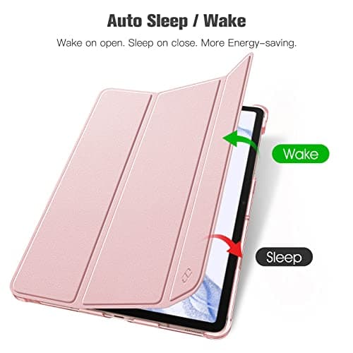FINTIE Case for Samsung Galaxy Tab S7 11'' 2020 SM-T870(Wi-Fi) SM-T875(LTE) with S Pen Holder, Lightweight SlimShell with Translucent Frosted Stand Back Cover, Auto Wake/Sleep, Rose Gold — view 5