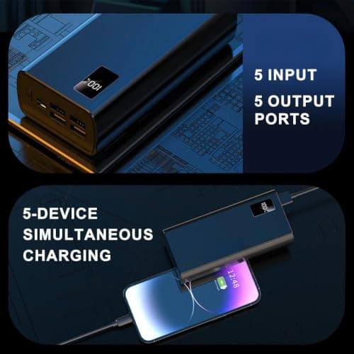 50000mAh Power Bank Fast Charging Portable Charger, USB & Type-C External Battery Pack with LED Digital Display, High Capacity USB C Power Bank for Mobile Phones, Tablets & More — view 4