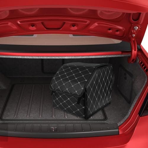 Balacoo Car Trunk Storage Organizer Leather Foldable Black Space-saving Storage Box for Camping and Travel — view 6
