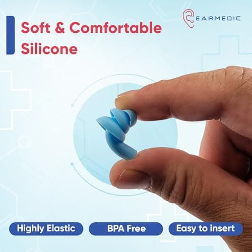 Earmedic Snooze Ear Plugs for Sleep - 6 Pairs Soft Silicone Reusable Noise Cancelling Earplugs for Side Sleepers & Snoring — view 6