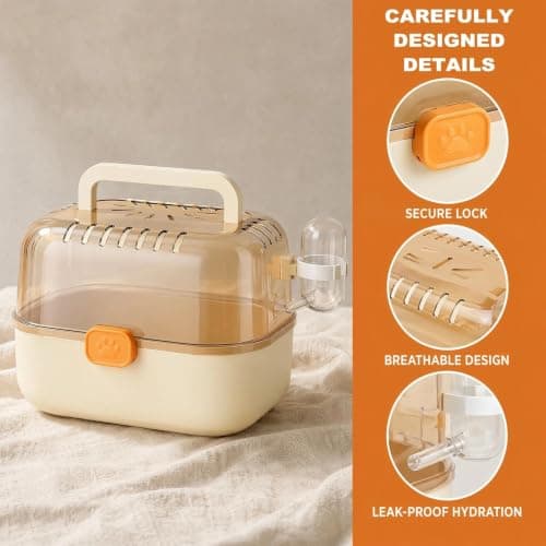 Hamster Carrier Cage with Water Bottle, Travel Cage for Small Animals — view 2
