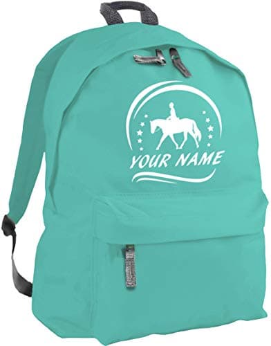 Hippowarehouse PERSONALISED Horse Riding Your Name Here backpack ruck sack Dimensions: 31 x 42 x 21 cm Capacity: 18 litres
