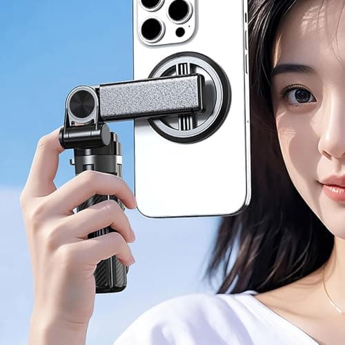Magnetic Pocket Selfie Stick, 4-in-1 Magnetic Selfie Stick for Phone with Rechargeable Remote, Portable Extendable Tripod Stand for Home, Travel, Vlogging & Video Recording — view 4