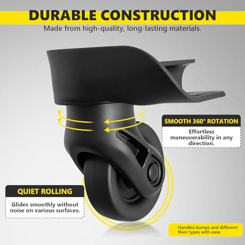 Tobeso-Nuoze 2 pcs Luggage Wheels Replacement Wheel for Luggage Suitcase Repair 360° Rotating Suitcase Replacement Wheels with 2 Mounting Holes L237 — view 4
