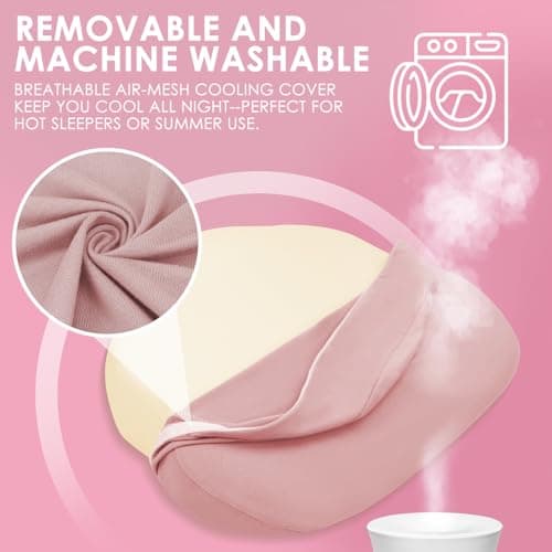 Chilling Home Pregnancy Pillows for Sleeping, Memory Foam Maternity Pillow for Belly, Back, Adjustable and Portable Travel Wedge Pillow (Red, Height 15cm) — view 3