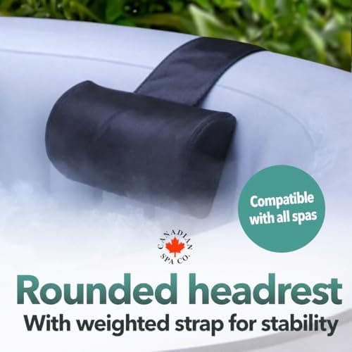 CANADIAN SPA CO. Hot Tub Headrest Outdoor Neck Pillow for Pool Waterproof Half Round Pool Cushion in Black, Hot Tub Accessories — view 5