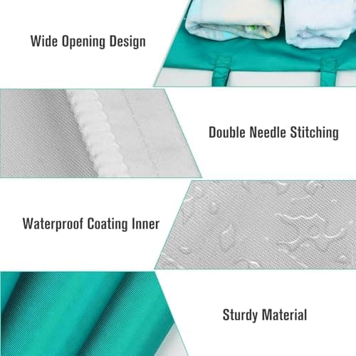 2Pcs Travel Laundry Bag, Small Laundry Wet Bag for Home and Travel (Green and grey) — view 5