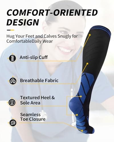 CAMBIVO Compression Socks 3 Pairs for Men & Women, 20-30 mmHg Flight Socks — view 2