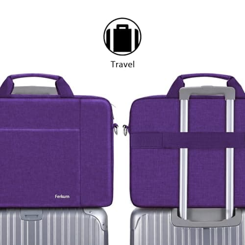 Ferkurn Laptop Bag Case for Women Men, Messenger Briefcase Computer Bag with Shoulder Compatible with Macbook Pro/Air, XPS Latitude, HP Pavilion, ASUS, Acer, Samsung, Purple, 15 15.6 16 Inch — view 6