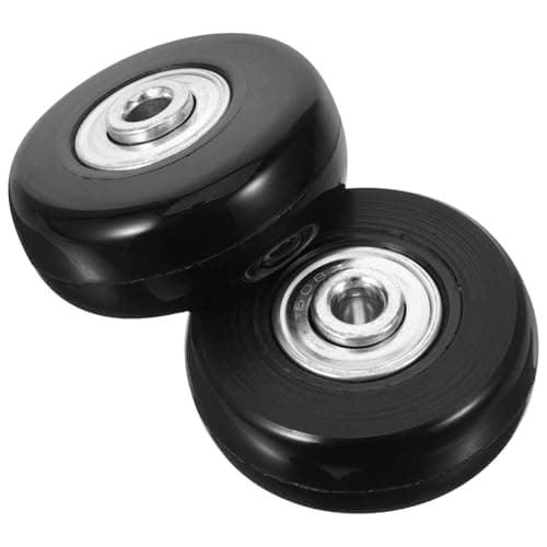 Alasum Wheel, Black Swivel with 2pcs Wheels Replacement Suitcase Kit Suitcases Wear Resistant Metal and Rubber Material Smooth Movement Luggage Repair Parts for Travel