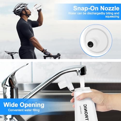 flintronic 2PCS Soft Flask TPU, 250ML Collapsible Water Bottle, Lightweight Running Soft Water Bottle for Unisex Hydration, BPA-Free, Leakproof Foldable Water Bottle for Running, Cycling, Climbing — view 5
