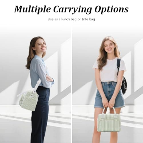AOTM Lunch Bags for Women 12L, Insulated Cool Bag with Strap for Work — view 5
