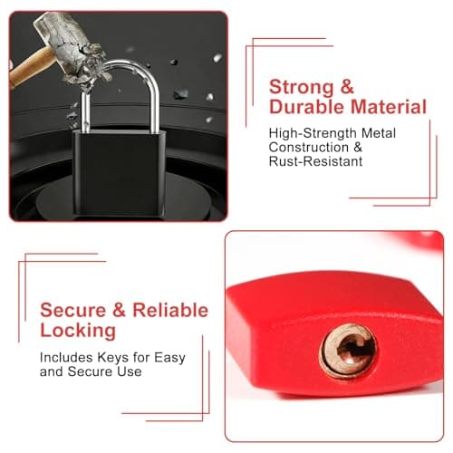 10 Pcs Suitcase Locks with Keys, Small Luggage Locks Set, Coloured Metal Suitcase Padlocks with Keys, Durable Mini Locker Padlock for Backpack, Gym Locker, School Bag and Travel Cases — view 3