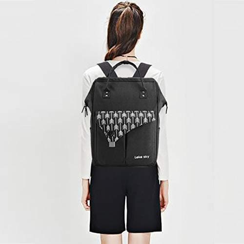 Lekesky Laptop Backpack 15.6 Inch Laptop Rucksack Bag for Womens Backpack for Work Business Travel School College, Black — view 2