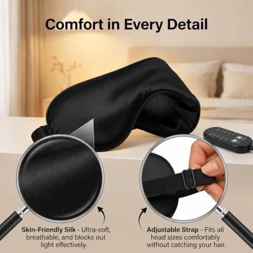 Heated Eye Mask, Electric USB Silk Eye Compress for Dry Eyes, Blepharitis — view 4
