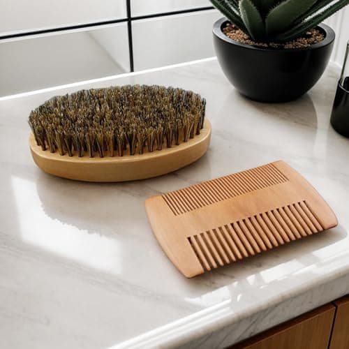 Beard Comb And Brush Set Styling Grooming Shaving Care — view 3