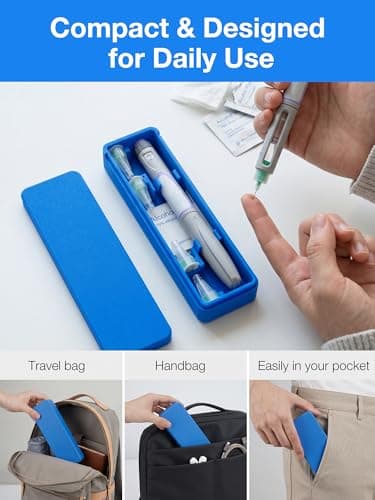 SUNMON Insulin Pen Travel Case, 3D Printing Case, Blue — view 5