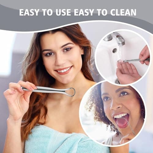 Tongue Scraper 3-Piece Set for Adults with Case, Stainless Steel Tongue Cleaner & Scraper - Metal Tongue Scraper with UV Sterilisation for Fresh Breath, Plaque Removal & Oral Hygiene Kit — view 3