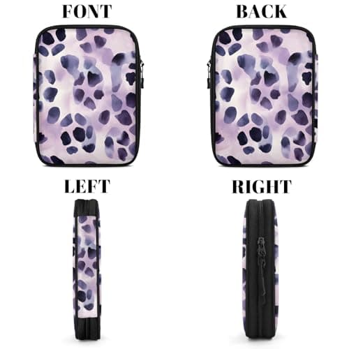 Mintoprints Leopard Print Travel Electronic Organizer Case, Wild Safari Skin Slim Cable Management Bag for Game Console & Accessories, Portable Double Zipper Pouch with Mesh Pockets & Elastic Straps — view 6