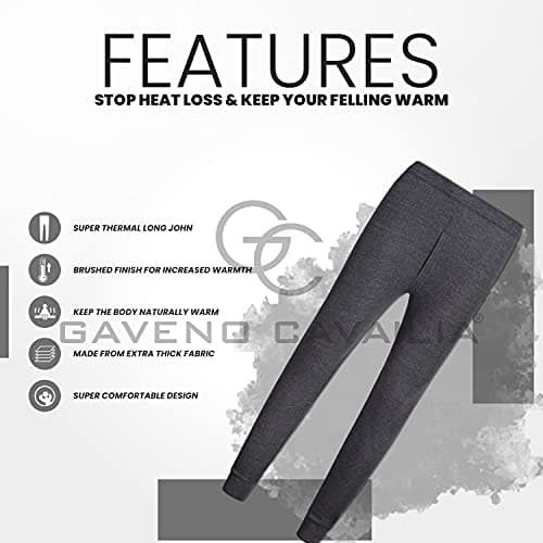 GC GAVENO CAVAILIA 6 PK Men's Thermal Long Johns Trousers Underwear Baselayer Ski Wear, Thermals Legging Pants Charcoal — view 3