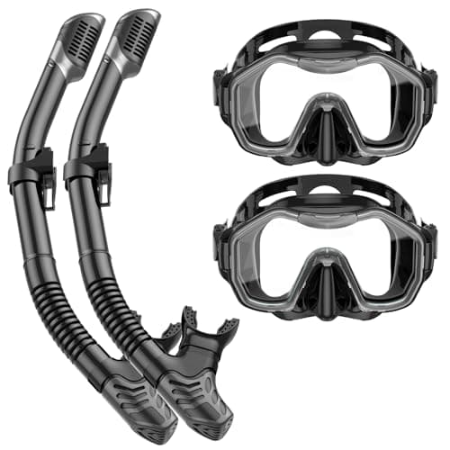 Lealinga Snorkel Set Adults 2Pack, Panoramic View Snorkel Mask