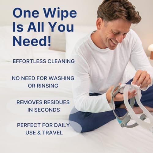 CPAP Mask Wipes by Snugell (12 Pack, 10 sheets/pack) - Perfect for Travel - For Cleaning CPAP Mask and Devices - Unscented 100% Soft Cotton - Skin Safe with Aloe Vera - Fast & Easy Opening Sachets — view 3