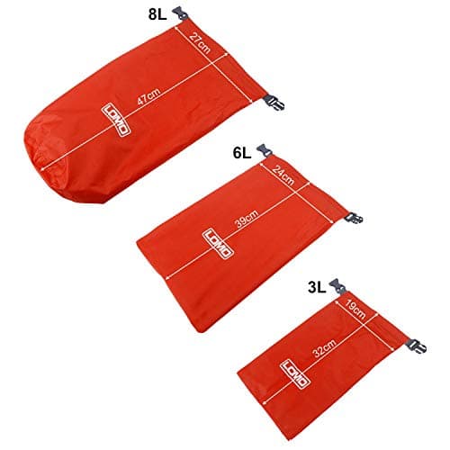 Lomo 3 Pack Lightweight Roll Top Dry Bags. 8L, 6L, 3L — view 4