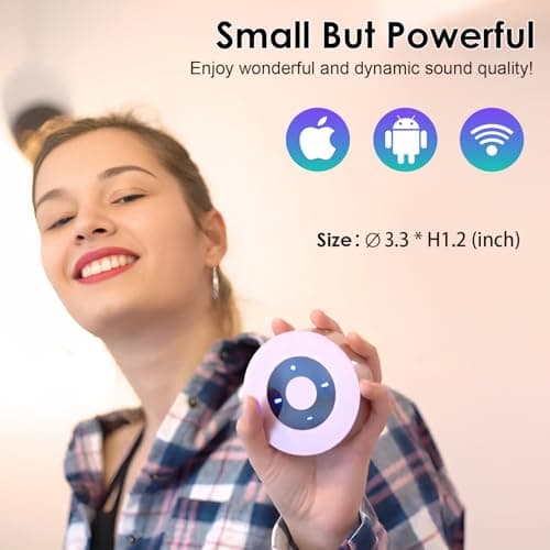 Xleader Mini Bluetooth Speaker (Travel Case Packed) with Aux input, Micro SD, Mic, Touch Design, Crystal Sound$Rich Bass, 12H Playtime, Small Portable, for iPhone Laptop Shower Office Gifts, Rose Gold — view 4
