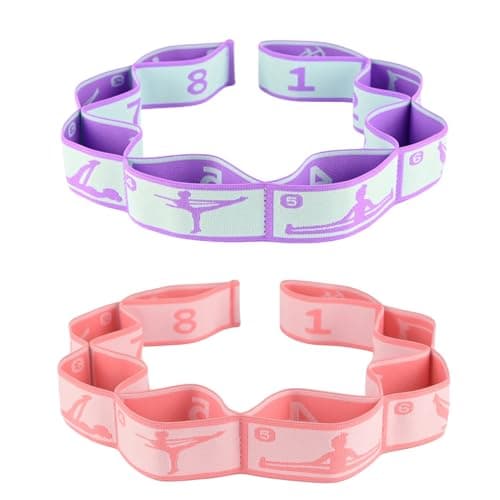 CEILIWEN Long Fabric Resistance Bands, Yoga Stretching Bands, Stretch Resistance Bands For Exercise, Stretch Straps for Physical Therapy, Yoga, Pilate, Fitness (2PCS 8 LOOP BANDS)