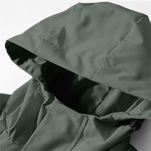 Gkojhj Womens Waterproof Rain Jacket Hooded Lightweight Windproof Raincoat Oversized Outdoor Windbreaker with Zipper Pockets Windbreaker Outdoor Wind Proof Warm Trench Coats — view 6
