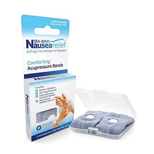 Sea-Band Adult Wristband Natural Nausea Relief, 1 Pair, Colors May Vary, Anti-Nausea Acupressure Wristband for Travel or Morning Sickness