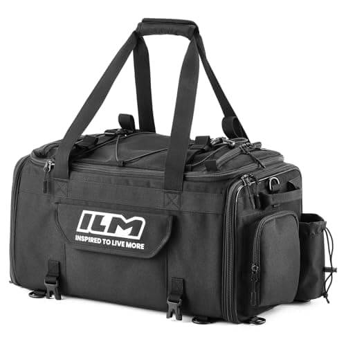ILM Motorcycle Tail Bag 50-70L Travel Luggage Motorbike Rear Rack Trunk Shoulder Backpack with Rain Cover Model BL02