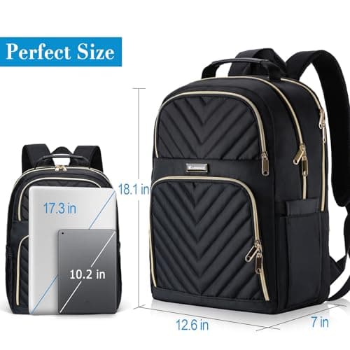 Backpack for Women Men, 17.3 Inch Large School Backpack for Boys Girls — view 4