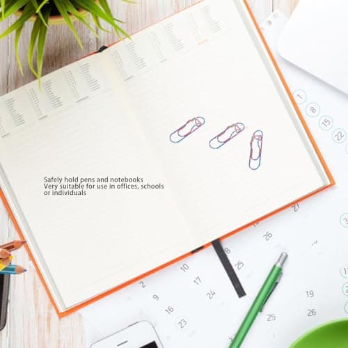 Aramox Pen Clips Stainless Steel Paperclip Pen Holders 20 Pack Colorful Notebook Clamp with Storage Box Clip On Design for Students Teachers Office School Travel — view 3