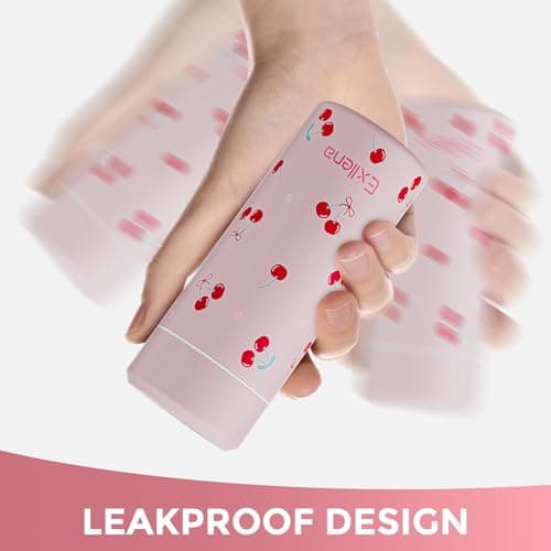 【Upgraded】 Exllena Small Water Bottle for Handbag – 250ml Mini Flask for Hot & Cold Drinks, Perfect Small Insulated Water Bottle for Travel, Milk, Coffee...(Cherry) — view 5