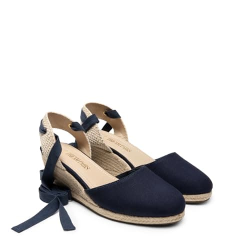 DREAM PAIRS Womens Espadrilles Platform Sandals,Navy-Canvas,5.5 — view 6