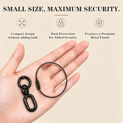 8 Pack Anti-Theft Zipper Locks, Small Zinc Alloy Anti Theft Carabiner — view 5