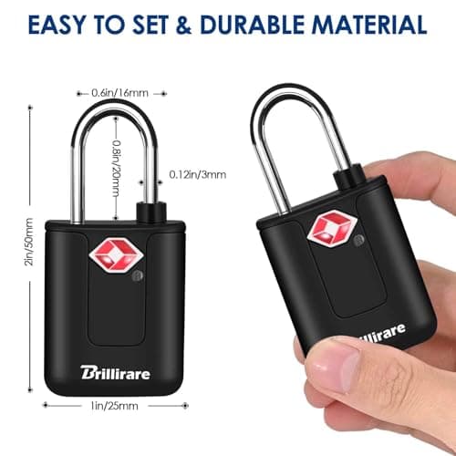 4 Pack TSA Approved Luggage Locks with Keys, Travel Padlock, Solid Waterproof Keyed Suitcase Lock Unbreakable, Outdoor Lock for Lockers, Bags, Backpack, Gym, Gate, Anti Theft-Black — view 2