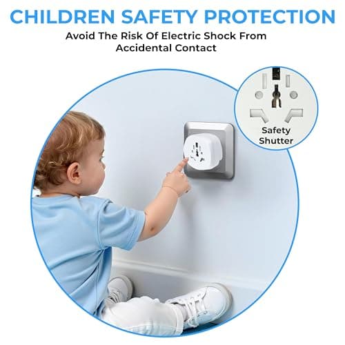 World To UK Plug Adapter | Double Dragon Universal Travel Adaptor With 10A Fuse | UK Safety Standards | Accepts US, Europe, Australia, China Plugs For Use in UK (1 Pack) — view 5