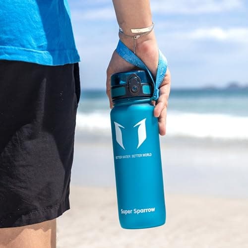 Super Sparrow Sports Water Bottle - 500ml - Non-Toxic BPA Free & Eco-Friendly Tritan Co-Polyester Plastic - For Running, Gym, Yoga, Outdoors and Camping — view 5