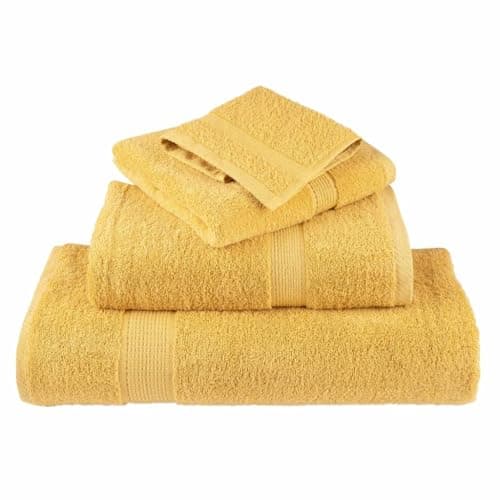 Eclith SOLUND Premium Wash Cloths Set of 2 Gold 30 x 30 cm 600 g/m² 100% Cotton Versatile Towels for Bathroom, Sauna, Spa, Fitness, Travel and Hotel, Absorbent, Machine Washable — view 3
