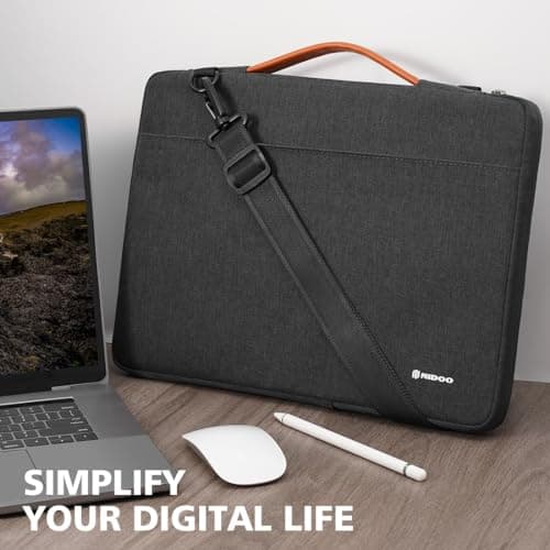 NIDOO 14 Inch Laptop Sleeve Shoulder Messenger Bag Protective Computer PC Case for 15" MacBook Air M2 / Surface Laptop 5 4 3/14" ThinkPad X1 Carbon / X1 Yoga/ThinkPad L14 T14 T14s / Latitude 14 15 — view 6