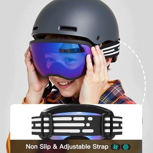 EasYoung Kids Ski Goggles, Children Skiing Snowboard Goggles for Boys Girls Junior, Snow Glasses Helmet Compatible — view 3