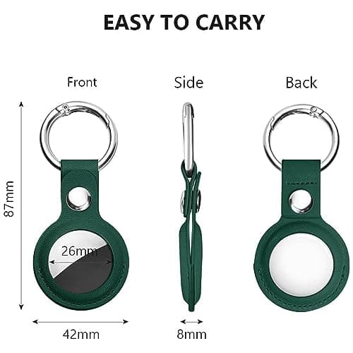 Ainiv Keychain for AirTag, 1 Piece Keychains for AirTag Protective Case, PU Locator Portable Anti-Lost, Protective Leather Case Bluetooth Tracker Pets and Backpacks — view 2
